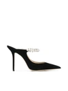 JIMMY CHOO VELVET MULES,BING100VEL BLACK BLACK