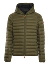 Save The Duck Faux Shearling Lined Puffer Jacket In Dusty Olive