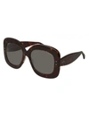 Alaïa Square Acetate Sunglasses In Havana Havana Grey