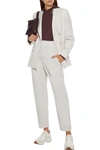 Brunello Cucinelli Cropped Pleated Wool-blend Twill Tapered Pants In Pastel Pink