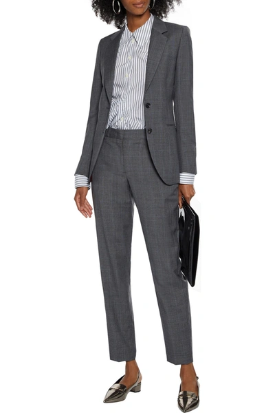 Paul Smith Prince Of Wales Checked Wool Slim-leg Trousers In Grey
