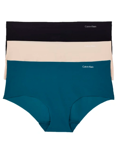 Calvin Klein Invisibles Hipster 3-pack In Topaz Gemstone