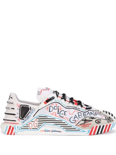 DOLCE & GABBANA GRAFFITI LOGO PRINT SNEAKERS