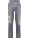 Dolce & Gabbana Blue Wide-leg Jeans In Blau