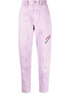 Stella Mccartney Logo-embroidered Tapered Jeans In Violett