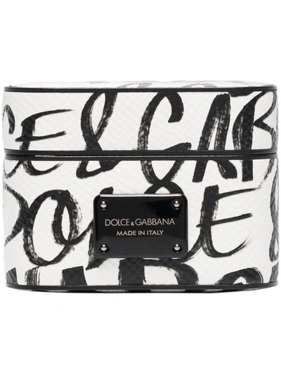 Dolce & Gabbana Black And White Scribble Logo Airpods Pro Case