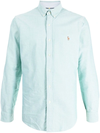 Polo Ralph Lauren Slim-fit Logo-embroidered Oxford Shirt In Green