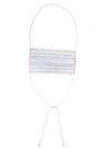 M Cohen Stripe-print Face Mask In Weiss