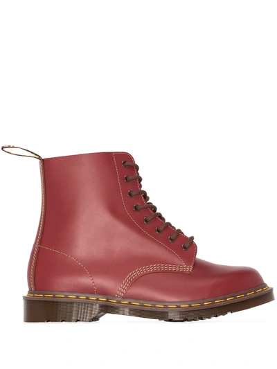 Dr. Martens' Vintage 1460 Leather Ankle Boots In Rot