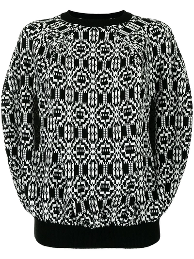 Comme Des Garçons Embroidered Knit Jumper In Schwarz