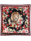 DOLCE & GABBANA LION-EMBROIDERED SILK PILLOW