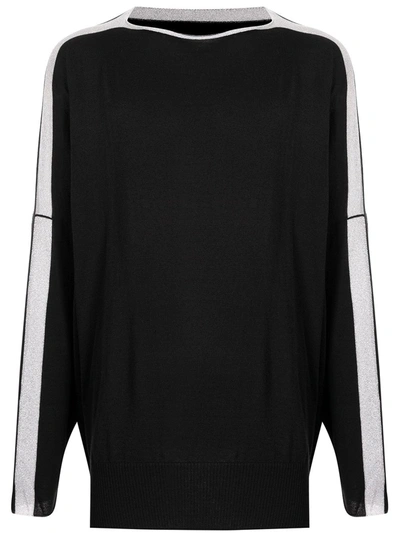 Sulvam Contrasting Stripe Sweatshirt In Schwarz