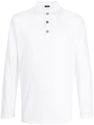 Kiton Long-sleeve Polo Shirt In White