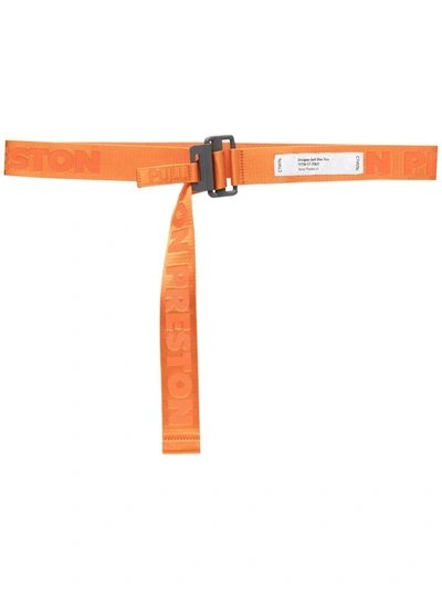 Heron Preston Logo-jacquard Tape Belt In Orange