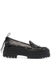 Redv Red Mod Studded Loafers In Black In Schwarz
