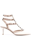 Valentino 65mm Rockstud Patent Leather Pumps In Neutrals