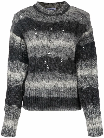 Attico Black & Grey Cable Knit Kenna Sweater