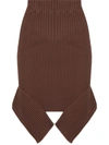 Adamo Mini Skirt High Waist With Cut-out Detail In Braun