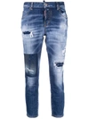 DSQUARED2 RIPPED-DETAIL DENIM JEANS