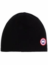 CANADA GOOSE LOGO PATCH KNITTED BEANIE