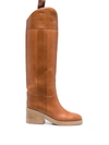 Jimmy Choo Brown Tonya 70 Knee-high Leather Boots In Brown