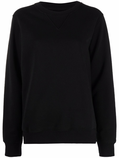 Maison Margiela Cotton Jersey Crewneck Sweatshirt In Black