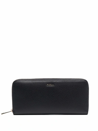 Furla Logo Stamp Purse In Schwarz