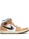 Jordan Air  1 Mid Se "brushstroke" Sneakers In Brown