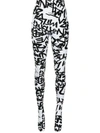 Comme Des Garçons Slogan Print High-rise Tights In 白色