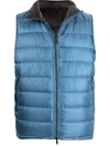 Herno Reversible Padded Gilet In Turquoise
