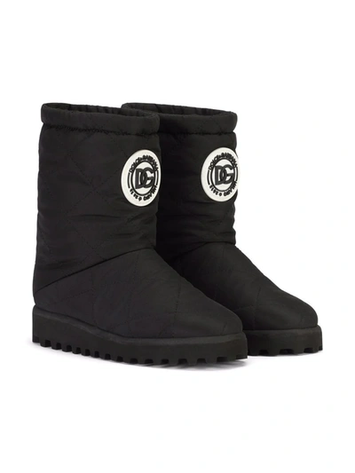 Dolce & Gabbana Kids' Winter Ankle Boots In Black