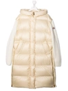 Moncler Teen Padded Hooded Down Coat In 中性色