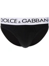 Dolce & Gabbana Logo-waistband Stretch-cotton Briefs In Black