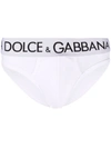 Dolce & Gabbana Mid-rise Briefs In Two-way Stretch Cotton In White