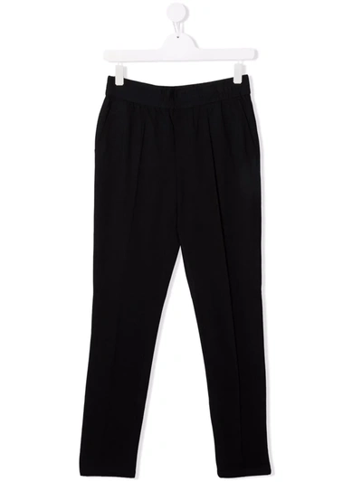 Emporio Armani Teen Box Pleat Trousers In Blue