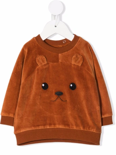 Molo Babies' Bear Fuzzy Sweatshirt In Brown