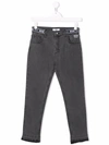 Msgm Teen Logo Band Skinny Jeans In Black