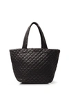 Mz Wallace Womens Black Rec Metro Mini Quilted Nylon Tote Bag In Black
