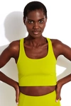 Girlfriend Collective Womens Chartreuse Paloma Medium-support Recycled Polyester-blend Sports Bra M In Multicolour