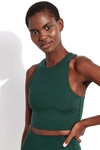 Girlfriend Collective Dylan Longline Racerback Sports Bra In Green