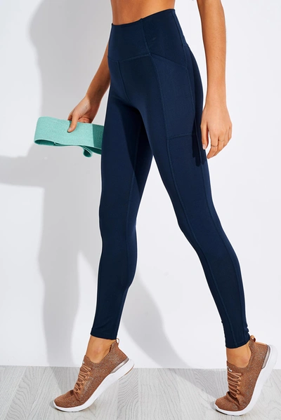 Girlfriend Collective High Waisted Pocket Legging In Blue
