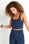 Girlfriend Collective Dylan Longline Racerback Sports Bra In Blue