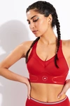 Adidas By Stella Mccartney Truepace High-impact Moulded-cup Sports Bra In Red
