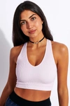 Fp Movement Free Throw Rib-knit Crop Top In Multicolour