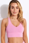 Alo Yoga Womens Parisian Pink Real V-neck Stretch-jersey Bra S