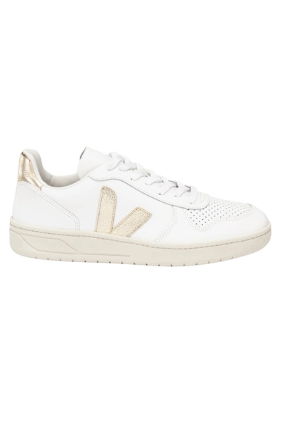 VEJA VEJA WOMEN'S V-10 LEATHER TRAINERS