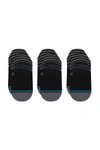 Stance Sensible No Show Cotton-blend Socks Pack Of Three In Black