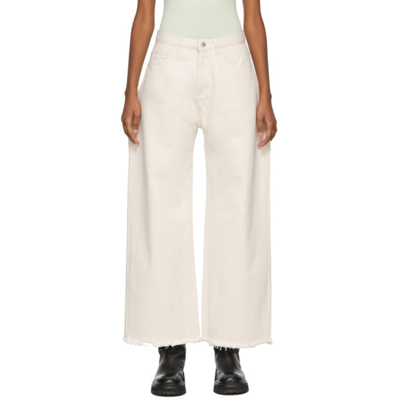 Marques' Almeida + Net Sustain Frayed Organic Boyfriend Jeans In White