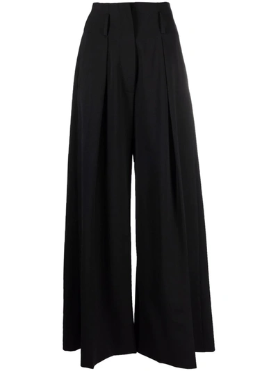 Alberto Biani Mid-rise Palazzo Trousers In Schwarz