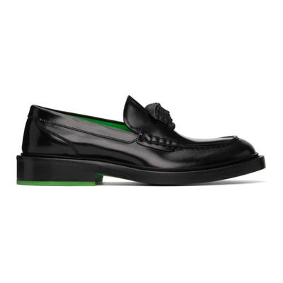 Versace Black 'la Medusa' Loafers In D41xn Black/green
